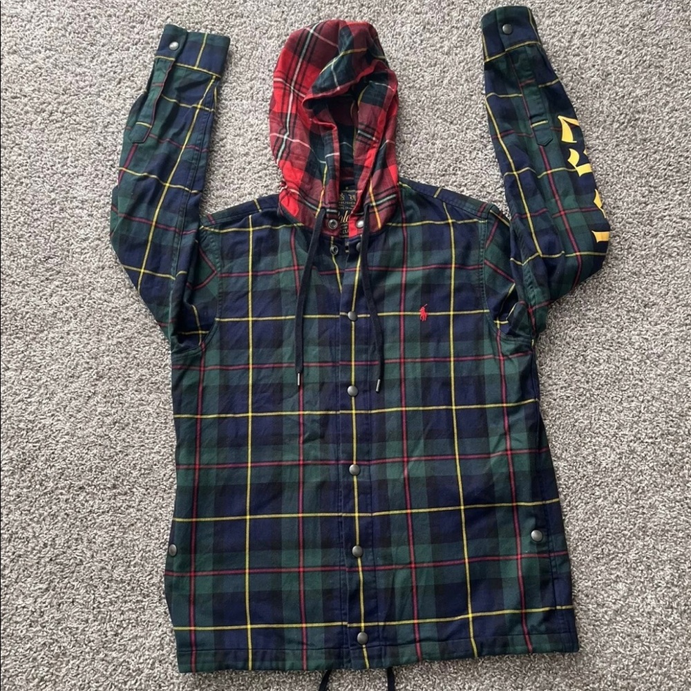 Polo Ralph Lauren rare RL 67 hooded button shirt